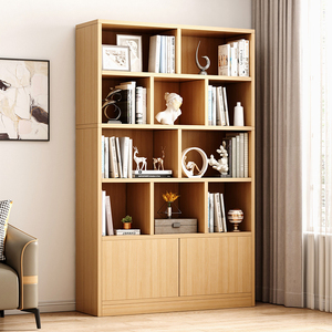 White Nordic Home Office Book Display Rack Shelf <b>Open</b> Bookshelfs Tall Wooden <b>Bookcases</b> Cabinet for Home - Product Image 4