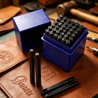 Ensemble de 36 poinçons lettres et chiffres en acier, tampons alphabétiques pour le métal, le cuir, le bois, la fabrication de bijoux, le bricolage et l'artisanat
