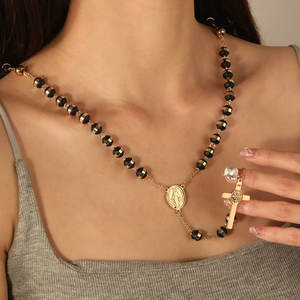 Collar de cuentas de moda chapado en oro PVD de 14K y 18K, de acero inoxidable 316L personalizado, joyería fina, collares, collar de rosario para mujer - Product Image 3