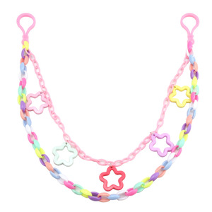 Cadena de cintura de acrílico colorida con forma de estrella para mujer, estilo punk, cadena corporal de moda con múltiples bucles, accesorio juvenil - Product Image 5