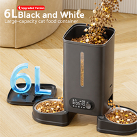 Comedero Inteligente para Mascotas de Plástico Resistente de 4L, Dispensador Automático de Alimentos para Perros y Gatos con Doble Salida, Pantalla LCD y Control de Porciones Programable