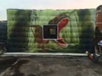Décoration personnalisée en tissu Oxford Cube d'impression dinosaure Tente gonflable à air grand géant pour enfants jouant à des fins commerciales en plein air pour événements et fêtes