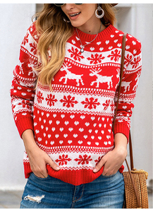 Suéter Navideño Familiar Fiacafyo, Divertido y Original con Diseño de Renos y Copos de Nieve, Tejido, Manga Larga, 100% Poliéster, Transpirable - Product Image 4