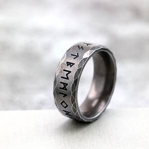 Retro Stainless Steel Men's <b>Ring</b> With Viking Rune Pattern Geometric Design Gift Jewelry - Product Image 3