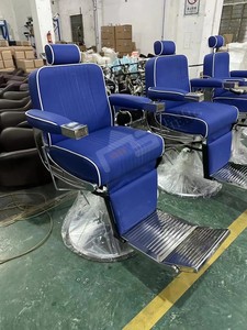 Azul personalizar Silla de peluquero Logo ajustable Ice Capone clásico <span class=keywords><strong>barber</strong></span>ía plegable peluquería elegante peluquería reposapiés silla - Product Image 6