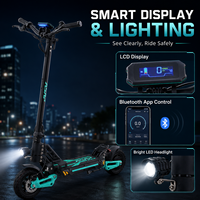 Trottinette électrique pliable puissante de 800 W avec double frein à disque, autonomie de 40 milles, vitesse maximale de 30 MPH, trottinette de banlieue pour adultes avec application Bluetooth