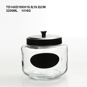Large Food Storage Glass Containers with Black Metal Lids/<strong>Laundry</strong> Pods Container/<strong>Laundry</strong> Room Organization <strong>Jars</strong> 0.8Gallon - Product Image 4