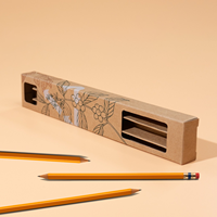 Boîte en papier kraft personnalisée de haute qualité, écologique, avec inserts et séparateurs pour 3 crayons en forme d'avion