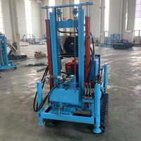 Foreuse rotative diesel pour puits d'eau, profondeur max. 200 m, pompe à boue, mini-machine de forage autotractée