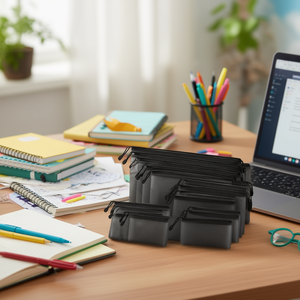 กระเป๋าซิปตาข่ายหลากสีสันสีดำกันน้ำอุปกรณ์สำนักงานโรงเรียนกระเป๋าซิป 21 แพ็ค - Product Image 2