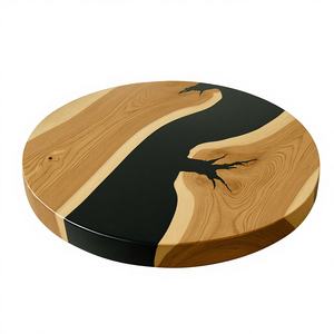 Table à manger en bois d'acacia en résine artisanale moderne de luxe Bleck, table de salon imperméable, table de mariage, table de retraite, table de condoléances, table de Diwali - Product Image 1