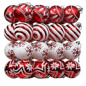 Ensemble de 24 boules de Noël incassables rouges et blanches Valery Madelyn, décorations de sapin de 236 pouces, décorations de fête en vrac - Product Image 1