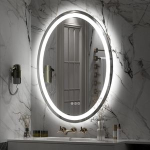 CF Oval sin marco 70*90cm espejos Led montado en la pared <span class=keywords><strong>espejo</strong></span> completo Hotel <span class=keywords><strong>baño</strong></span> <span class=keywords><strong>Baño</strong></span> cama habitación <span class=keywords><strong>espejo</strong></span> Led con Interruptor táctil inteligente - Product Image 1