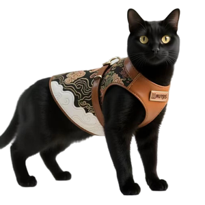 Pabrik Perlengkapan Hewan Peliharaan, Rompi Kucing Bersulam, Jaket <span class=keywords><strong>Harness</strong></span> untuk Berjalan, Anti Lepas - Product Image 1