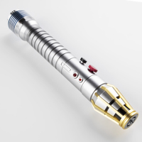 Sabre de combat Luminara Unduli avec poignée en métal, sabre néopixel RGB, jouet de sabre Star Wars pour cosplay, swing fluide, changement de couleur, sabre lumineux