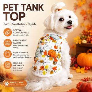 Ropa para perros pequeños, chaleco de verano para perros Teddy Bear, ropa multicolor antidesprendible para mascotas de Acción de Gracias - Product Image 1