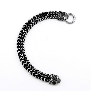 Yunnique Men's <b>Titanium</b> Steel Bracelet Magnetic Buckle Geometric Pattern Vintage Distressed Jewelry Gift Guangzhou Model - Product Image 3