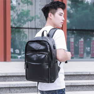 Nuovo Zaino di Lusso da Designer <span class=keywords><strong>in</strong></span> <span class=keywords><strong>Pelle</strong></span> PU da 15.6 Pollici per Uomo, Marrone Chiaro, Impermeabile con Porta USB e Chiusura a Cerniera - Product Image 6