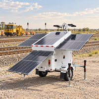 Tour d'éclairage mobile solaire DC48V sur remorque pour site minier, système de projecteurs LED, usage industriel intensif ELITE
