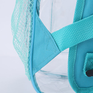 Ba lô PVC trong suốt chống nước dành cho học sinh, thiết kế màu kẹo ngọt, có khóa kéo, ba lô trong suốt quảng cáo - Product Image 5