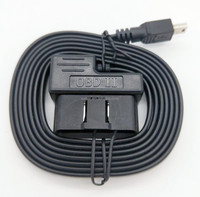 OBDII-Cable de carga para automóvil, adaptador de corriente Mini USB macho, Kit de Cable duro, Cable de carga para GPS y cámara de salpicadero