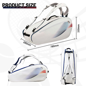 2025 Custom Waterproof Dustproof Sports <strong>Racket</strong> Bag Tennis <strong>Beach</strong> Leather PU Racquet Sport Bag Tennis Bag Backpack - Product Image 2