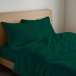 Juego de Sábanas 100% Algodón Verde Oscuro Italiano Tamaño King con Fundas de Almohada Incluidas - Product Image 3