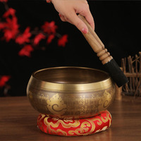 Bol chantant tibétain en laiton martelé à la main pour la méditation, la guérison des chakras, la pleine conscience, la thérapie Reiki, cadeau de spa