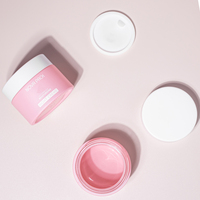 Pot en verre rose pour emballage de produits de soin, 30ml 50ml 60ml 100ml, pot à crème givré mat translucide coloré avec couvercles blancs