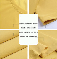 T-shirt tricoté d'entreprise personnalisé tissu de soie glacée à séchage rapide avec maille Spandex motif imprimé sensation de fraîcheur