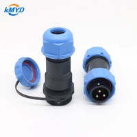 Connecteur circulaire étanche IP68 SP17, 2-4 broches, raccord fileté, montage sur câble, prise mâle, prise femelle, alimentation 400V-500V 5A-10A