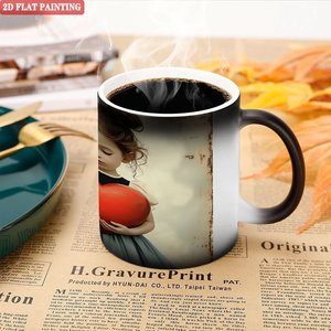 Frosted Black 11oz <b>Ceramic</b> <b>Mug</b> Heat Activated Cup Indoor Outdoor Use - Product Image 5