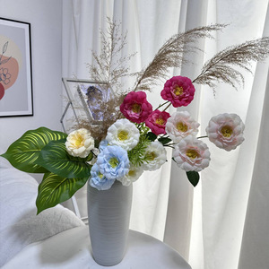 Flores Artificiales Yuegui, Arreglo Floral de Seda de 3 Cabezas, Decoración para Bodas, Hogar, Hotel, Accesorios para Paredes Florales - Product Image 4