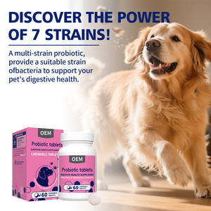 Comprimés à mâcher probiotiques pour chiens, 7 souches, <span class=keywords><strong>5</strong></span> milliards d'UFC + prébiotiques, 60 unités pour l'équilibre intestinal - Product Image 2