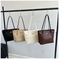 Bolso de Mano de Gran Capacidad con Relieve para Mujer, Bolso de Hombro con Superficie Texturizada para Oficina y Trabajo