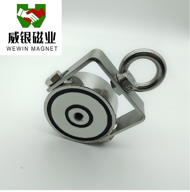 New Design Double-sided Strong Magnets Powerful Permanent Fishing Magnetic Pot Magnet  Hook