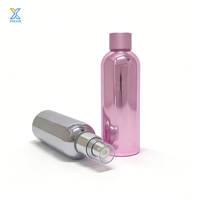 Flacon pulvérisateur rechargeable en aluminium électroplaqué de 200 ml, forme cylindrique avec bouchon à vis, pour répulsif anti-moustiques et sérum de soin de la peau