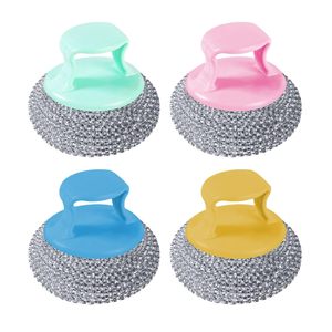 Non-Scratch Imitative Stainless Steel Scrubber PET Palm <b>Scrub</b> Kitchen Cleaning <b>Brush</b> Plastic Pot Dish <b>Brush</b> - Product Image 2