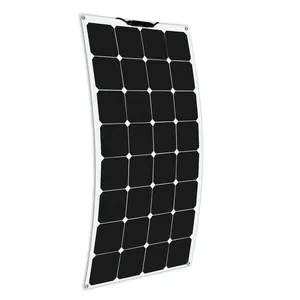 Sel surya efisiensi tinggi 22% Panel surya Pv surya 100W Harga untuk penggunaan atap mobil perahu Rv