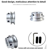 Polea Redonda Tipo 8 R4U de Aleación de Aluminio con Ranura Única para Transmisión, Procesamiento Personalizado OEM, 50 mm de Diámetro Exterior, 10 mm de Ancho