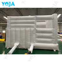 Château gonflable de qualité supérieure, de qualité commerciale, blanc, avec décorations de ballons flottants, piscine à balles pour fête, château gonflable
