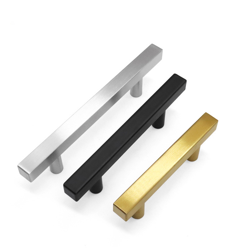 Premium Stainless Steel Drawer Handles Modern Furniture Kitchen Cabinets Square Pulls Knobs