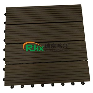 Dalles de terrasse emboîtables WPC carrées, imperméables, à grain de bois composite, pour <span class=keywords><strong>extérieur</strong></span> - Product Image 3