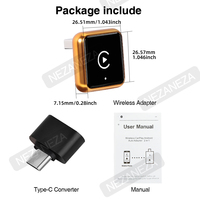 GRANDNAVI Mini Dongle USB Portátil Inalámbrico CarPlay Android Auto Mirror Link Control de Volante Manos Libres BT
