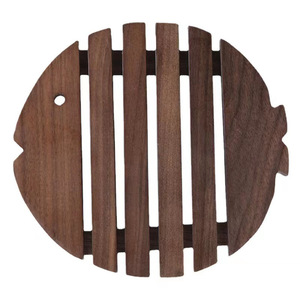 Sous-plat rond en bois de noyer résistant à la chaleur pour théière et vaisselle - Product Image 5