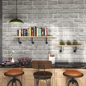 17,7 \ "X 393 \" papel de Contacto de ladrillo gris Peel Stick película de vinilo autoadhesiva extraíble para revestimiento de paredes para armarios paredes de cocina - Product Image 2