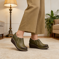 Chaussures compensées vintage de couleur unie de marque personnalisée 2025, chaussures de bureau pour femmes, conçues à la main, antidérapantes