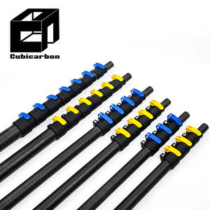 เสาคาร์บอนไฟเบอร์3K 10M 12M 14M 16M 18M 20M 25M 25M เสายืดหดได้ปรับได้ด้วยแคลมป์คาร์บอนน้ำหนักเบา - Product Image 3