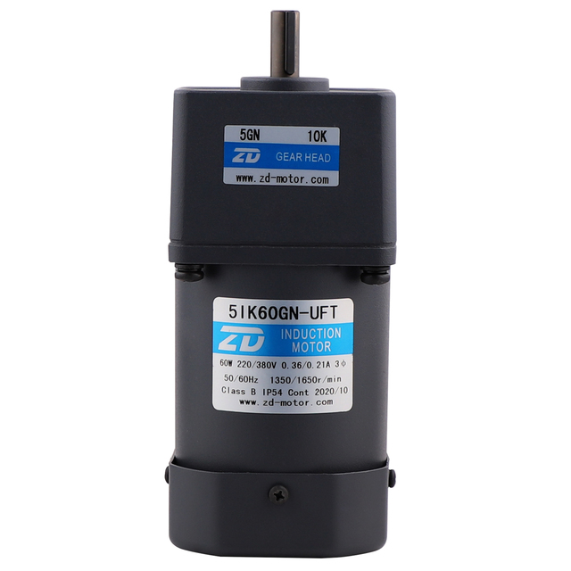 ZD Motor 220V 230V 60W 90mm 50Hz Speed Controller Low RPM Single Phase AC Gear Motor Induction Brake Motor with Gearbox 5RK60GU