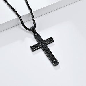 <b>Cross</b> Stainless Steel Pendant Necklace For Men Hip Hop Street Style Trendy Jewelry Gift - Product Image 4